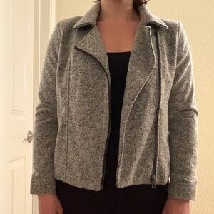 LOFT Gray Zippered Blazer